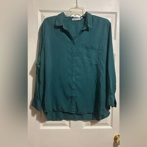 Calvin Klein Jeans Teal Casual Button-Down Shirt